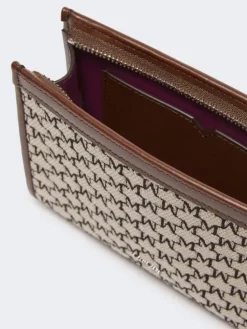 Cotton jacquard extra small pouch - BLACK