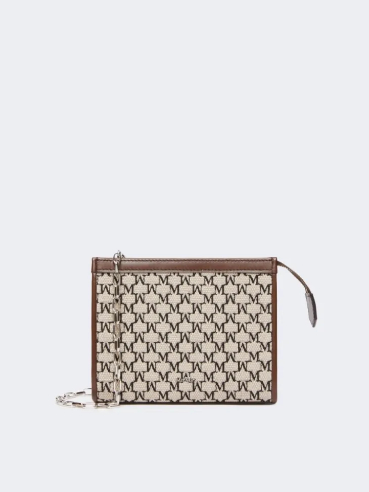 Cotton jacquard extra small pouch - BLACK