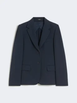 Cotton jersey blazer - NAVY