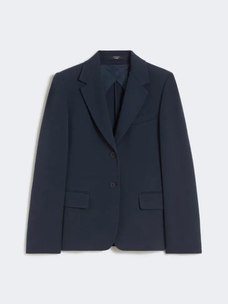 Cotton jersey blazer - NAVY