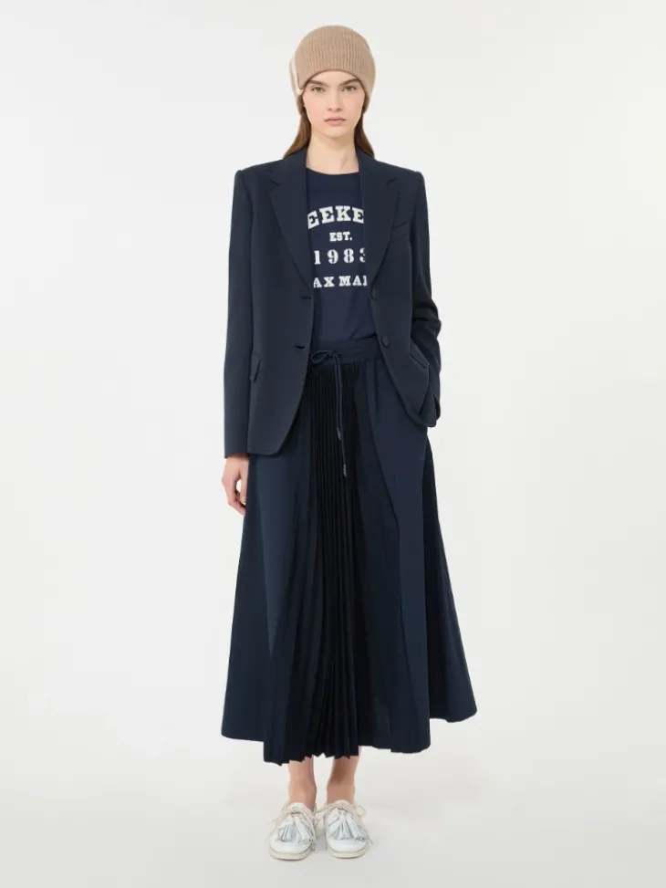 Cotton jersey blazer - NAVY