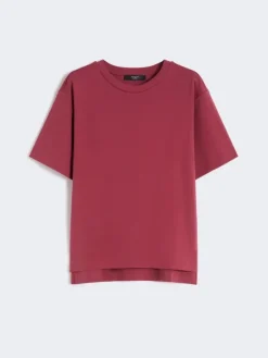 Cotton jersey boxy T-shirt - CHERRY