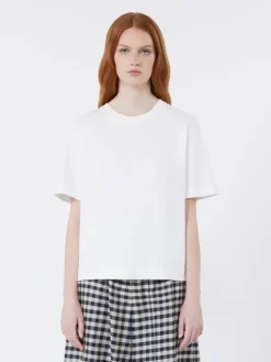 Cotton jersey boxy T-shirt - WHITE