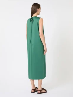 Cotton jersey fluid dress - GREEN