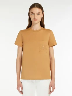 Cotton jersey T-shirt - CAMEL