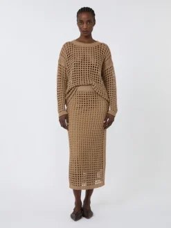 Cotton mesh jumper - DESERT