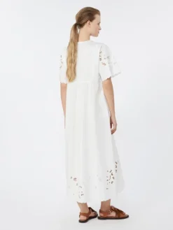 Cotton poplin and jersey dress - WHITE