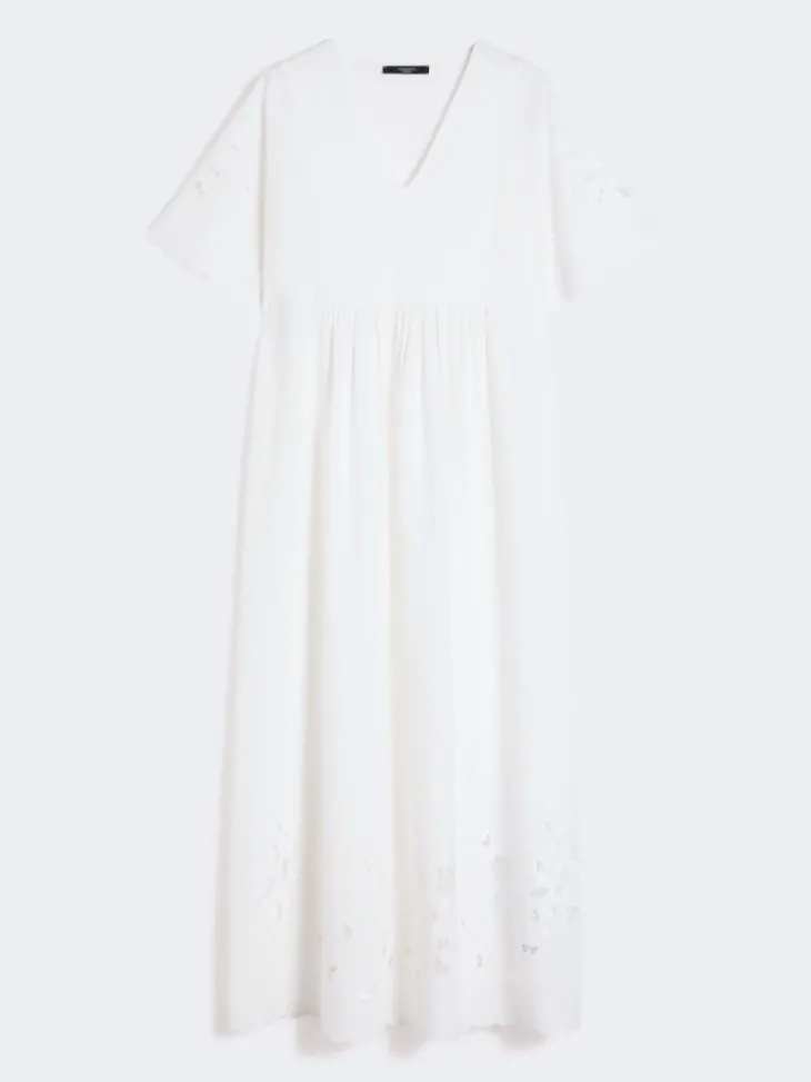 Cotton poplin and jersey dress - WHITE