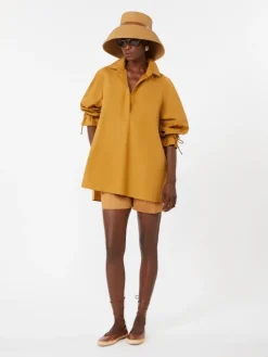 Cotton poplin blouse - EARTH