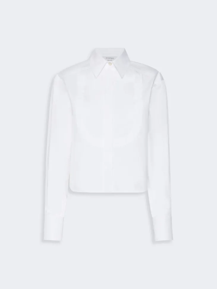 Cotton poplin boxy shirt - OPTICAL WHITE