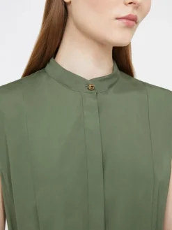 Cotton poplin circle dress - KAKI