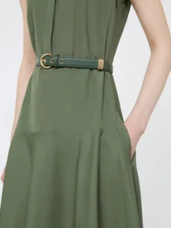 Cotton poplin circle dress - KAKI