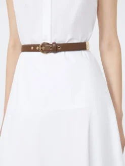 Cotton poplin circle dress - OPTICAL WHITE