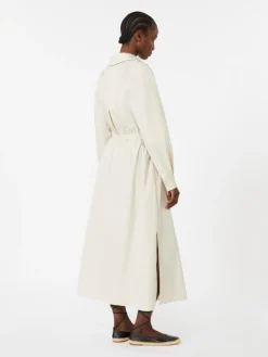 Cotton poplin dress - BEIGE