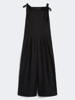 Cotton poplin jumpsuit - BLACK