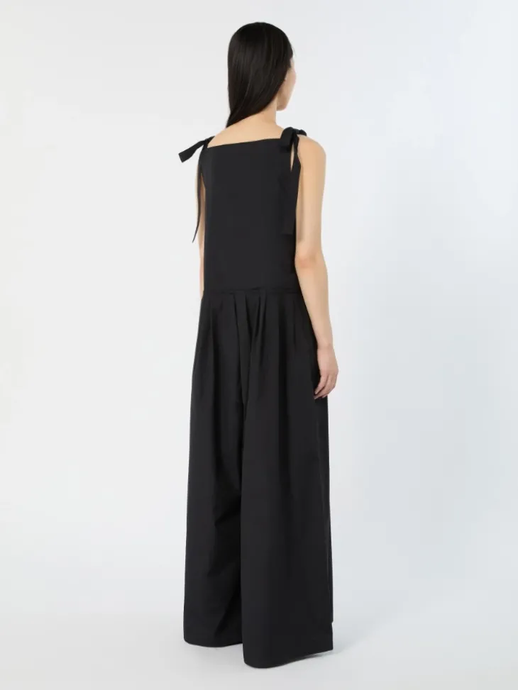 Cotton poplin jumpsuit - BLACK