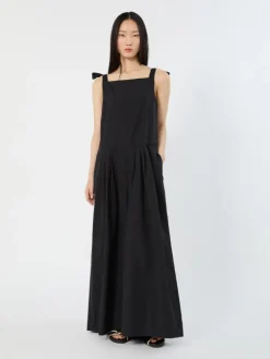 Cotton poplin jumpsuit - BLACK