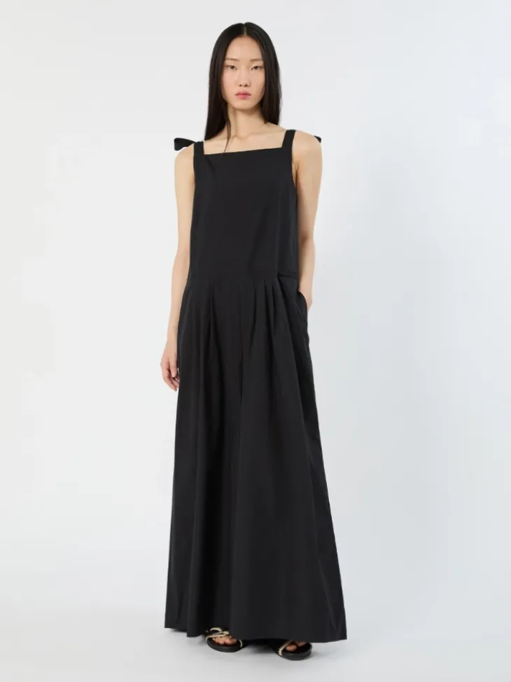 Cotton poplin jumpsuit - BLACK