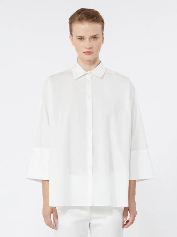 Cotton poplin oversize shirt - WHITE