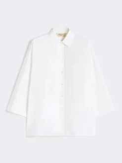 Cotton poplin oversize shirt - WHITE