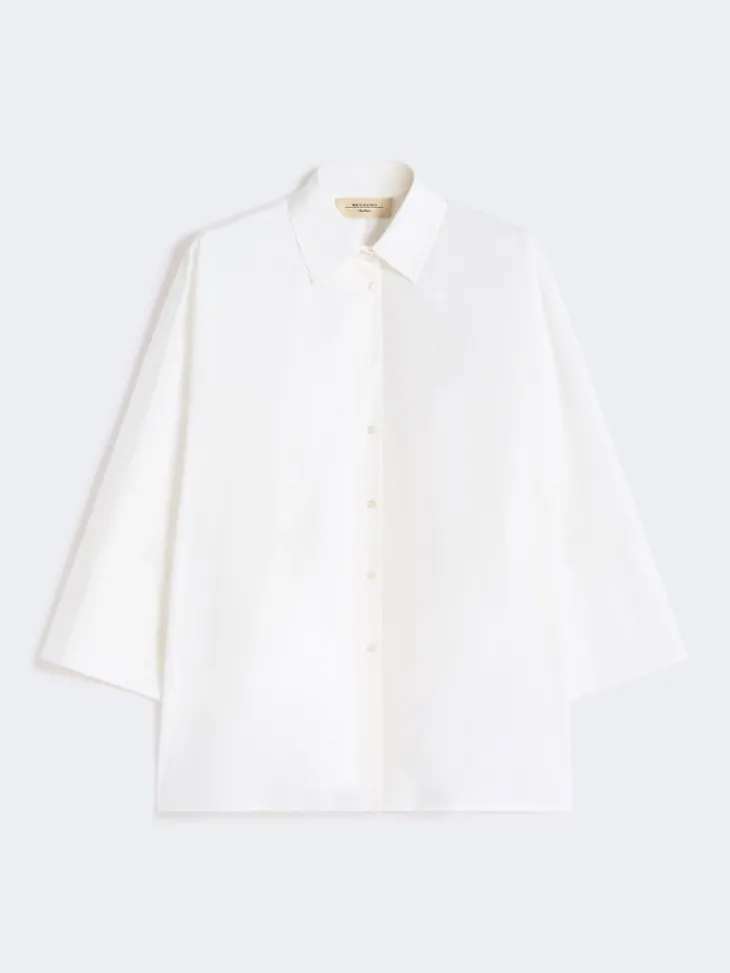 Cotton poplin oversize shirt - WHITE