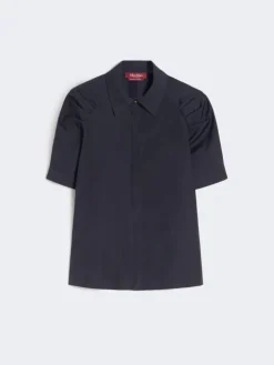 Cotton poplin shirt - BLACK