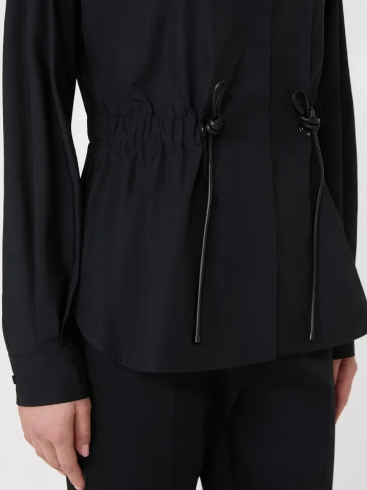 Cotton poplin shirt - BLACK