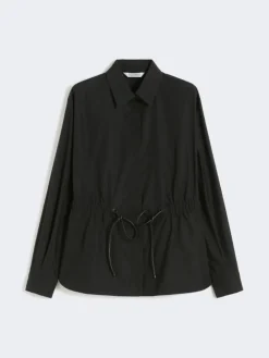 Cotton poplin shirt - BLACK
