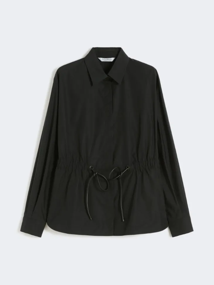 Cotton poplin shirt - BLACK