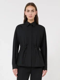 Cotton poplin shirt - BLACK