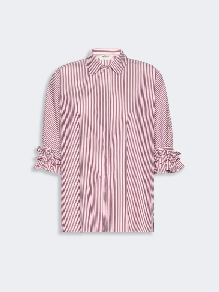 Cotton poplin shirt - BORDEAUX