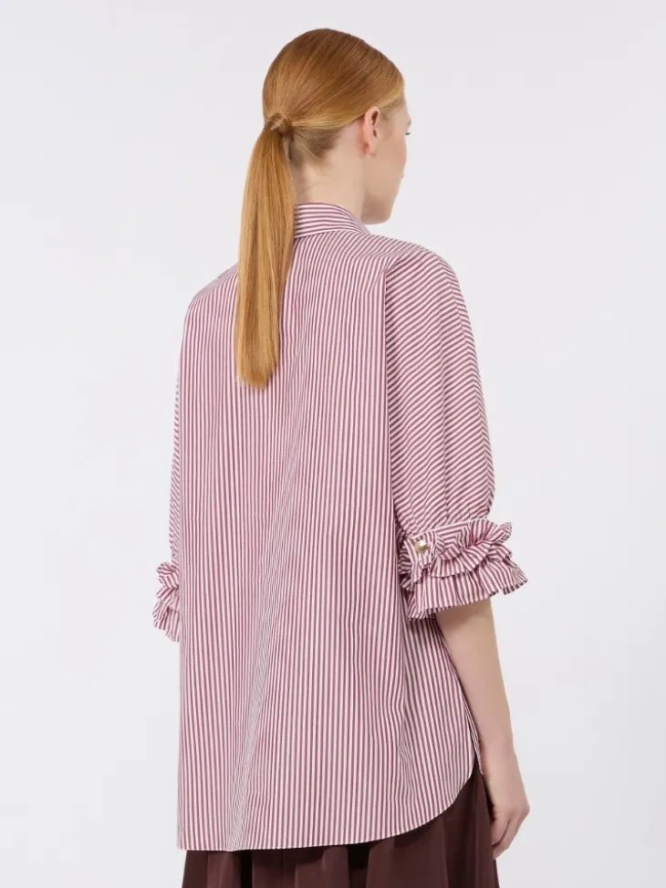 Cotton poplin shirt - BORDEAUX