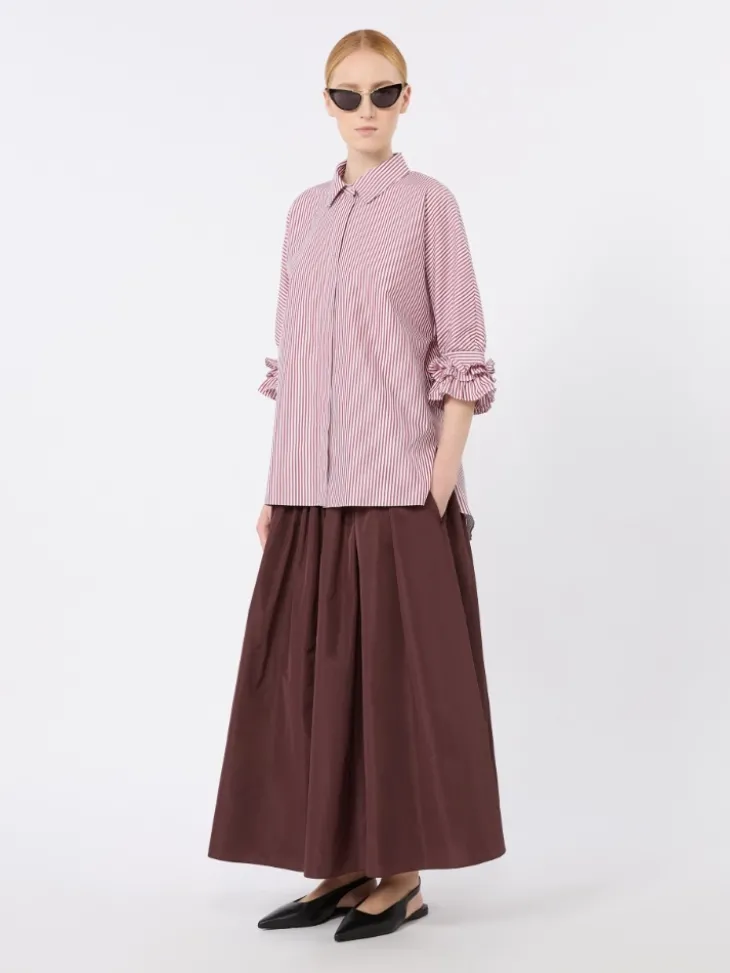 Cotton poplin shirt - BORDEAUX