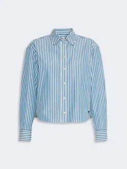 Cotton poplin shirt - CORNFLOWER BLUE