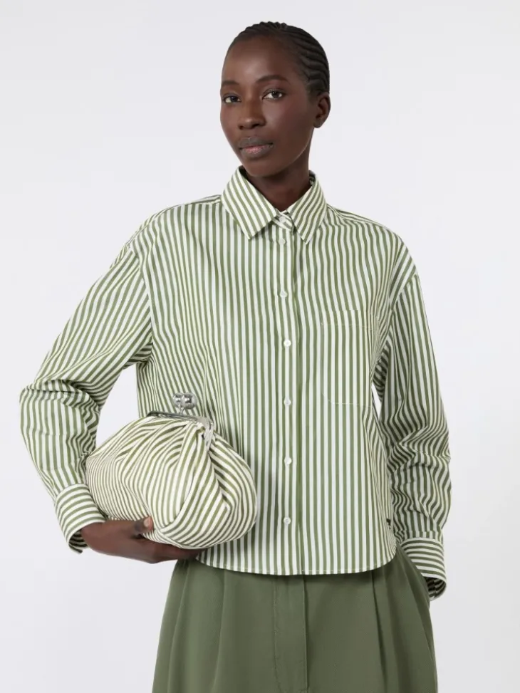 Cotton poplin shirt - GREEN
