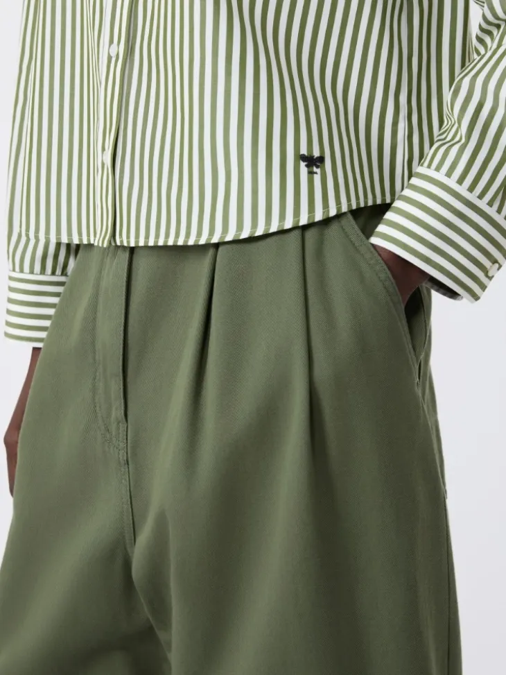 Cotton poplin shirt - GREEN