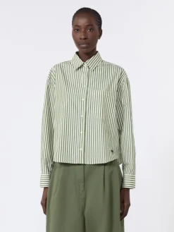 Cotton poplin shirt - GREEN