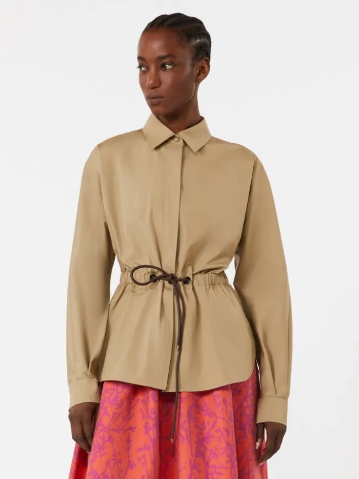 Cotton poplin shirt - KAKI