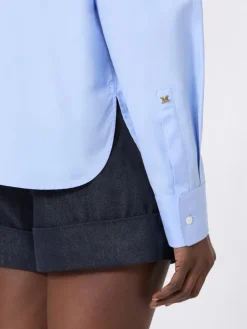 Cotton poplin shirt - LIGHT BLUE