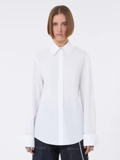 Cotton poplin shirt - OPTICAL WHITE