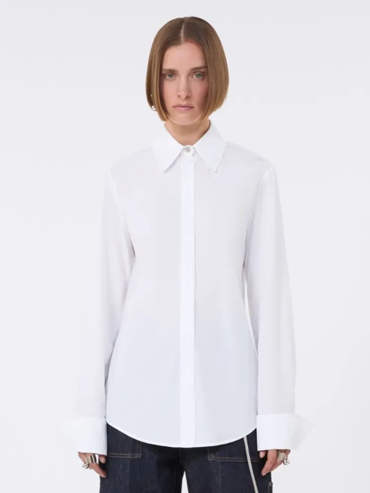 Cotton poplin shirt - OPTICAL WHITE