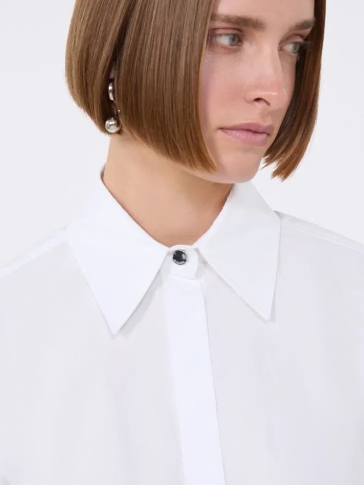 Cotton poplin shirt - OPTICAL WHITE