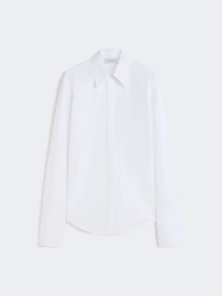Cotton poplin shirt - OPTICAL WHITE