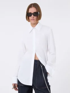 Cotton poplin shirt - OPTICAL WHITE