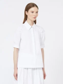 Cotton poplin shirt - OPTICAL WHITE