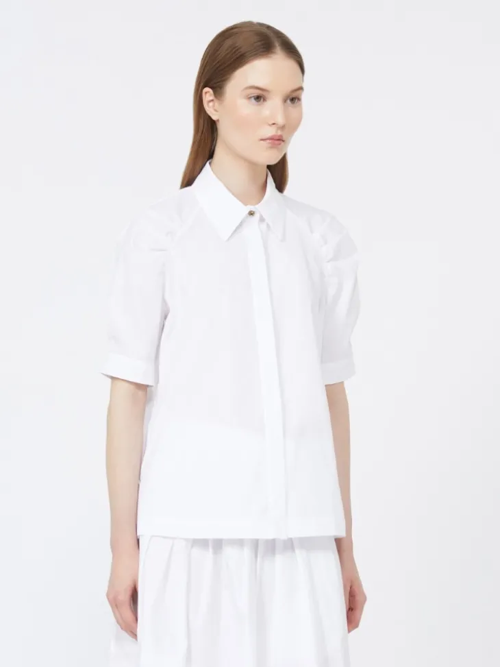 Cotton poplin shirt - OPTICAL WHITE