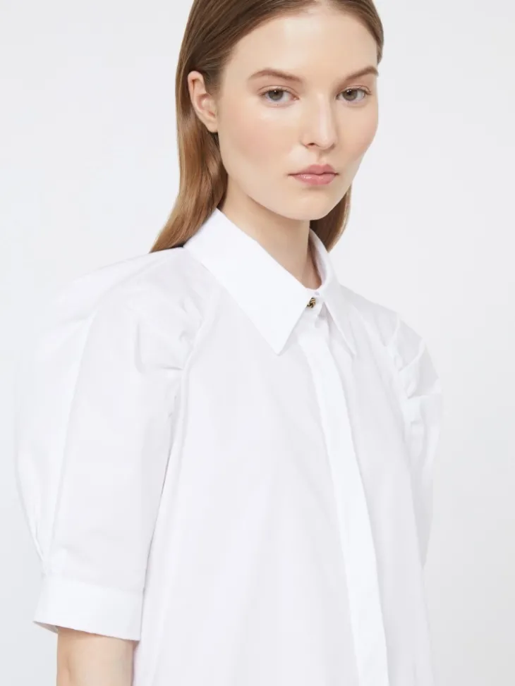 Cotton poplin shirt - OPTICAL WHITE