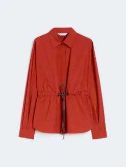 Cotton poplin shirt - RED