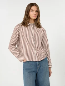 Cotton poplin shirt - TERRA COTTA