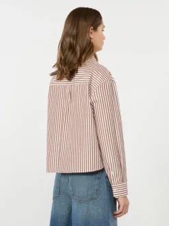 Cotton poplin shirt - TERRA COTTA
